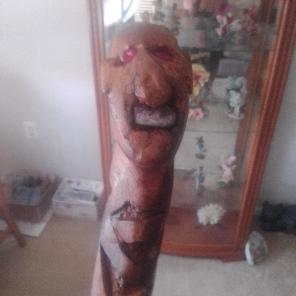 Hand carved walking stick /decoration